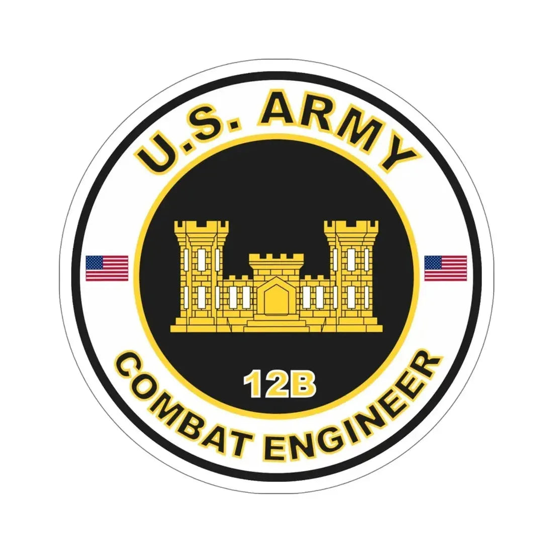MOS 12B Combat Engineer (U.S. Army) STICKER Vinyl Die-Cut Decal - The Sticker Space
