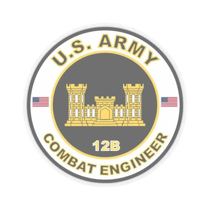 MOS 12B Combat Engineer (U.S. Army) STICKER Vinyl Kiss-Cut Decal 2 Inch Transparent - The Sticker Space