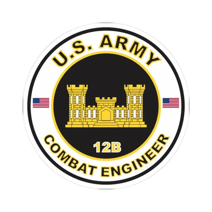 MOS 12B Combat Engineer (U.S. Army) STICKER Vinyl Kiss-Cut Decal 3 Inch White - The Sticker Space