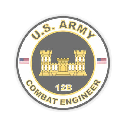 MOS 12B Combat Engineer (U.S. Army) STICKER Vinyl Kiss-Cut Decal 6 Inch Transparent - The Sticker Space