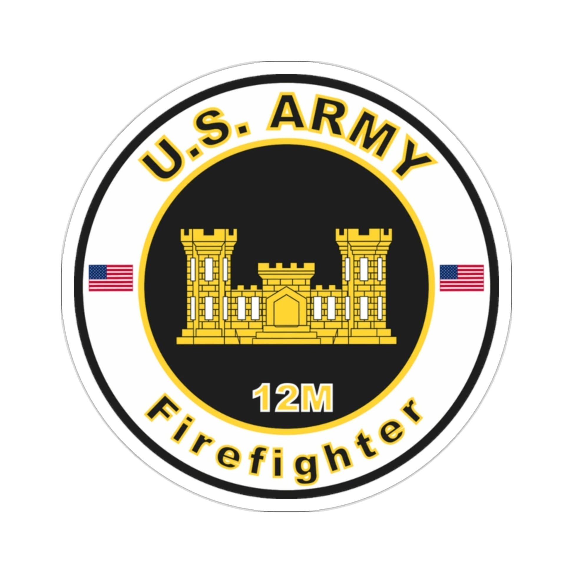 MOS 12M Firefighter (U.S. Army) STICKER Vinyl Die-Cut Decal-2 Inch-The Sticker Space