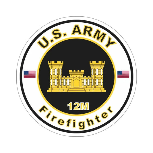 MOS 12M Firefighter (U.S. Army) STICKER Vinyl Die-Cut Decal 6 Inch - The Sticker Space