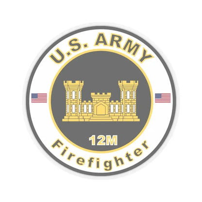 MOS 12M Firefighter (U.S. Army) STICKER Vinyl Kiss-Cut Decal 4 Inch Transparent - The Sticker Space