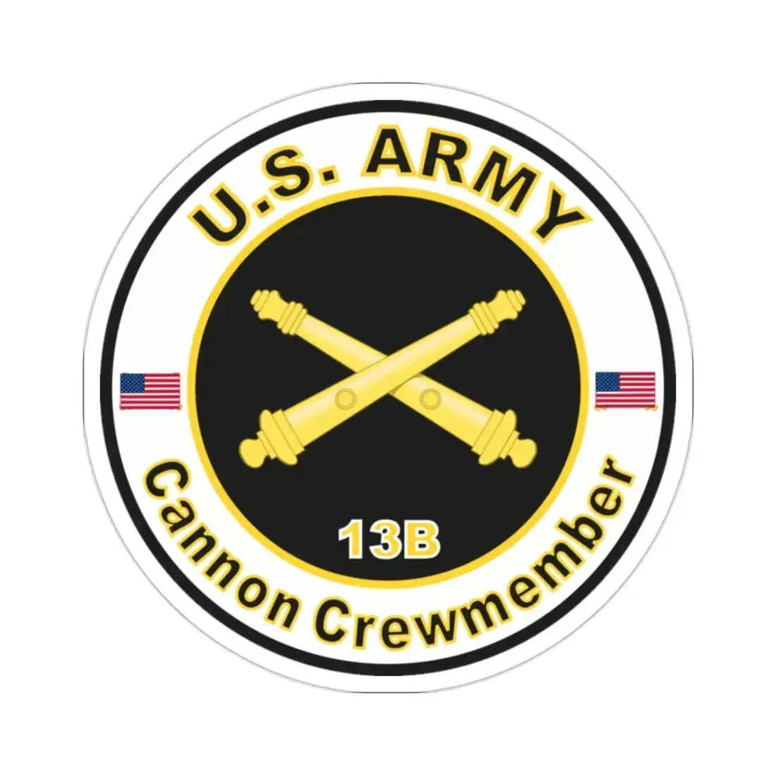MOS 13B Cannon Crewmember (U.S. Army) STICKER Vinyl Die-Cut Decal 2 Inch - The Sticker Space