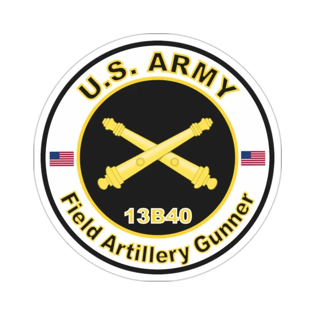 MOS 13B40 Field Artillery Gunner (U.S. Army) STICKER Vinyl Die-Cut Decal 2 Inch - The Sticker Space