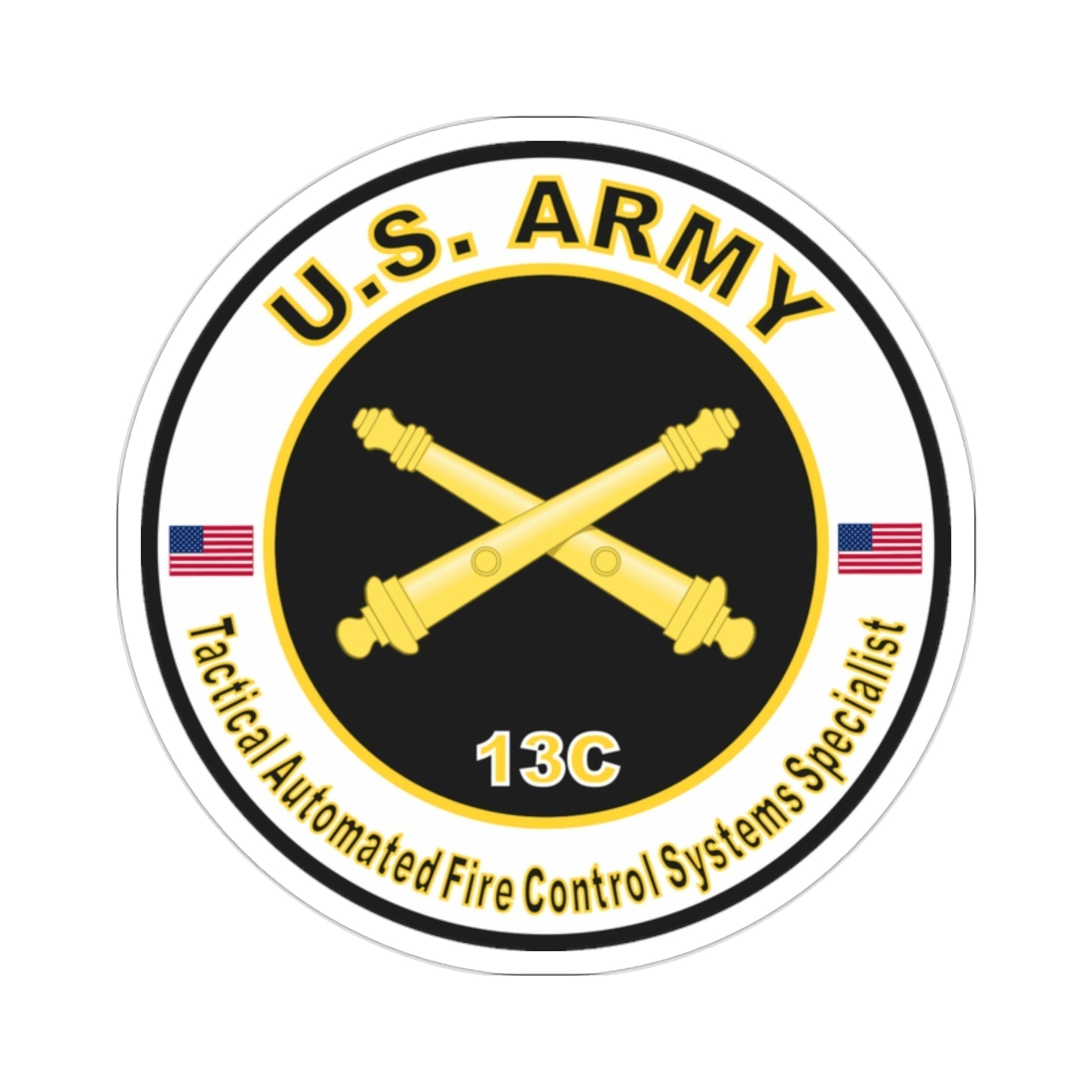 MOS 13C Tactical Automated Fire Control Systems Specialist (U.S. Army) STICKER Vinyl Die-Cut Decal-2 Inch-The Sticker Space