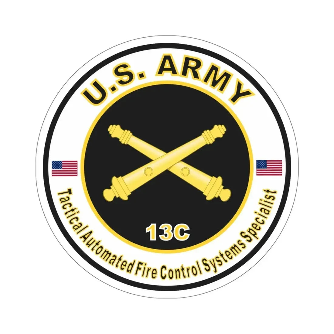 MOS 13C Tactical Automated Fire Control Systems Specialist (U.S. Army) STICKER Vinyl Die-Cut Decal - The Sticker Space