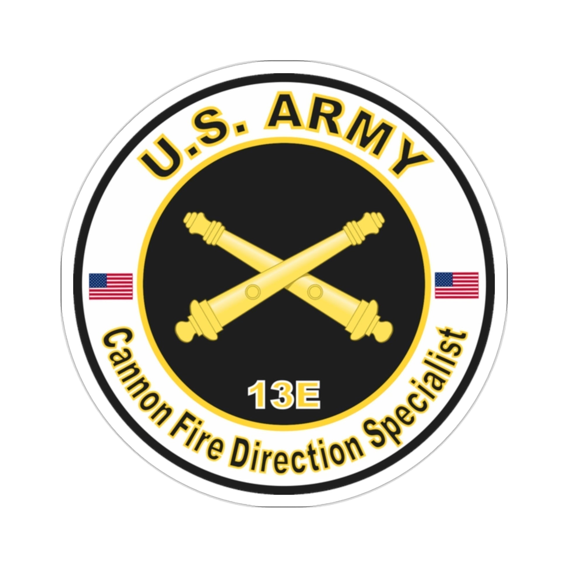 MOS 13E Cannon Fire Direction Specialist (U.S. Army) STICKER Vinyl Die-Cut Decal-2 Inch-The Sticker Space