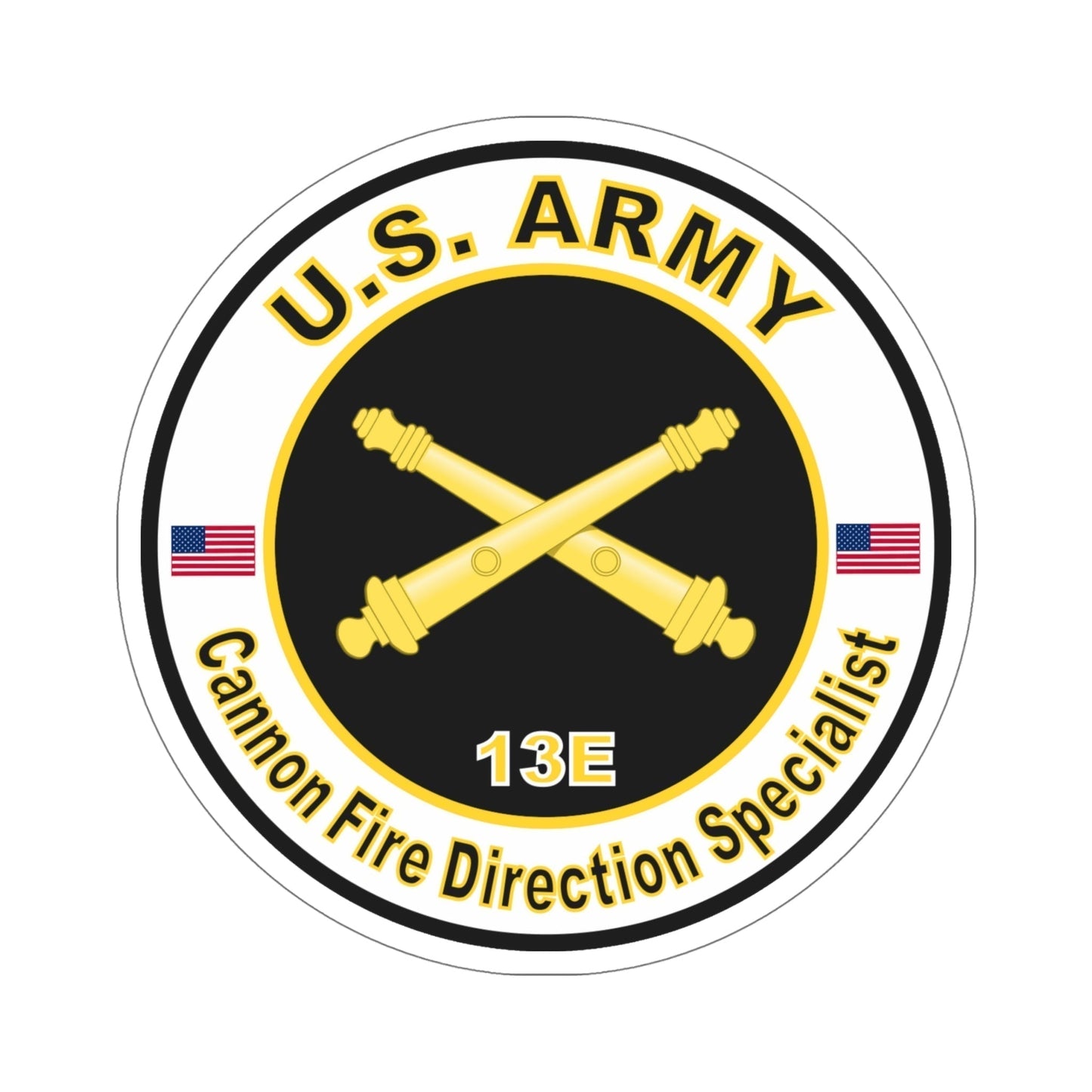 MOS 13E Cannon Fire Direction Specialist (U.S. Army) STICKER Vinyl Die-Cut Decal-6 Inch-The Sticker Space