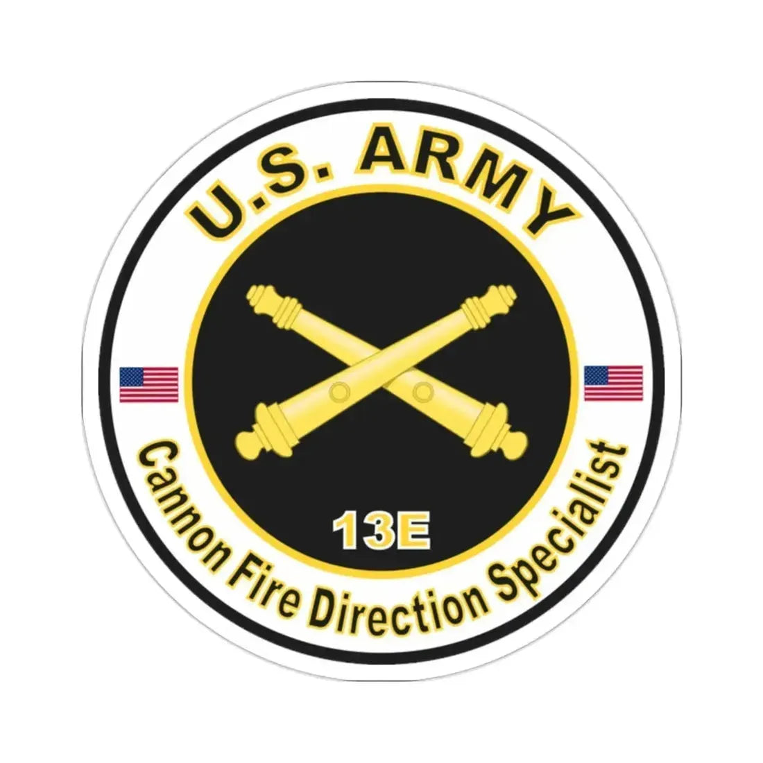 MOS 13E Cannon Fire Direction Specialist (U.S. Army) STICKER Vinyl Die-Cut Decal 2 Inch - The Sticker Space