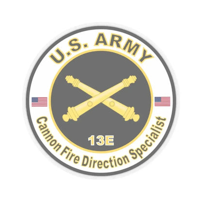 MOS 13E Cannon Fire Direction Specialist (U.S. Army) STICKER Vinyl Kiss-Cut Decal 2 Inch Transparent - The Sticker Space