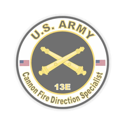 MOS 13E Cannon Fire Direction Specialist (U.S. Army) STICKER Vinyl Kiss-Cut Decal 4 Inch Transparent - The Sticker Space