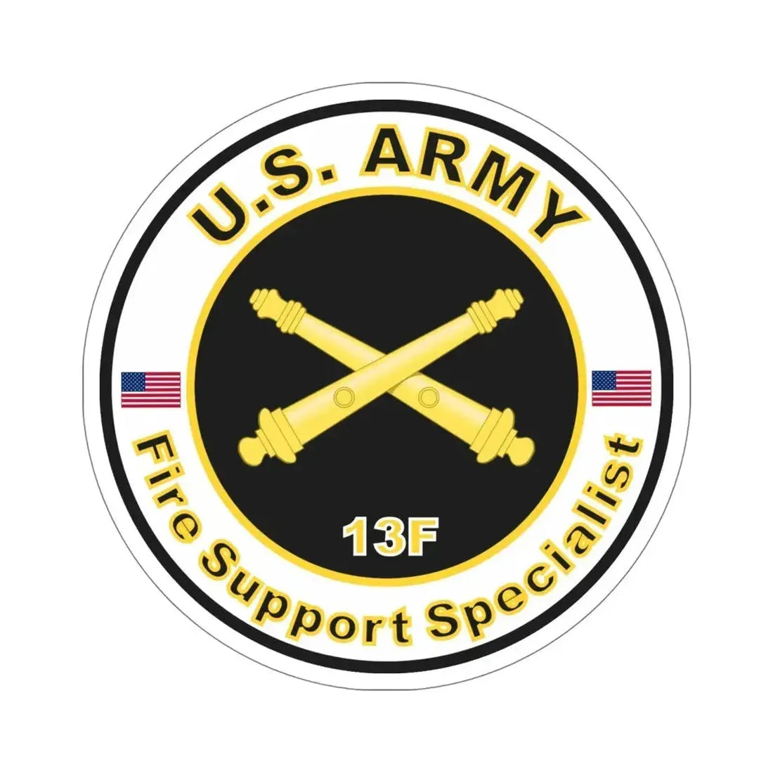 MOS 13F Fire Support Specialist (U.S. Army) STICKER Vinyl Die-Cut Decal 6 Inch - The Sticker Space