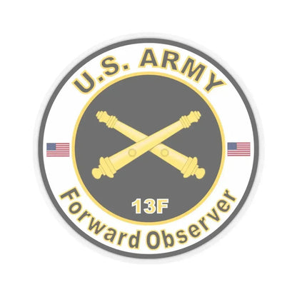 MOS 13F Forward Observer (U.S. Army) STICKER Vinyl Kiss-Cut Decal 4 Inch Transparent - The Sticker Space