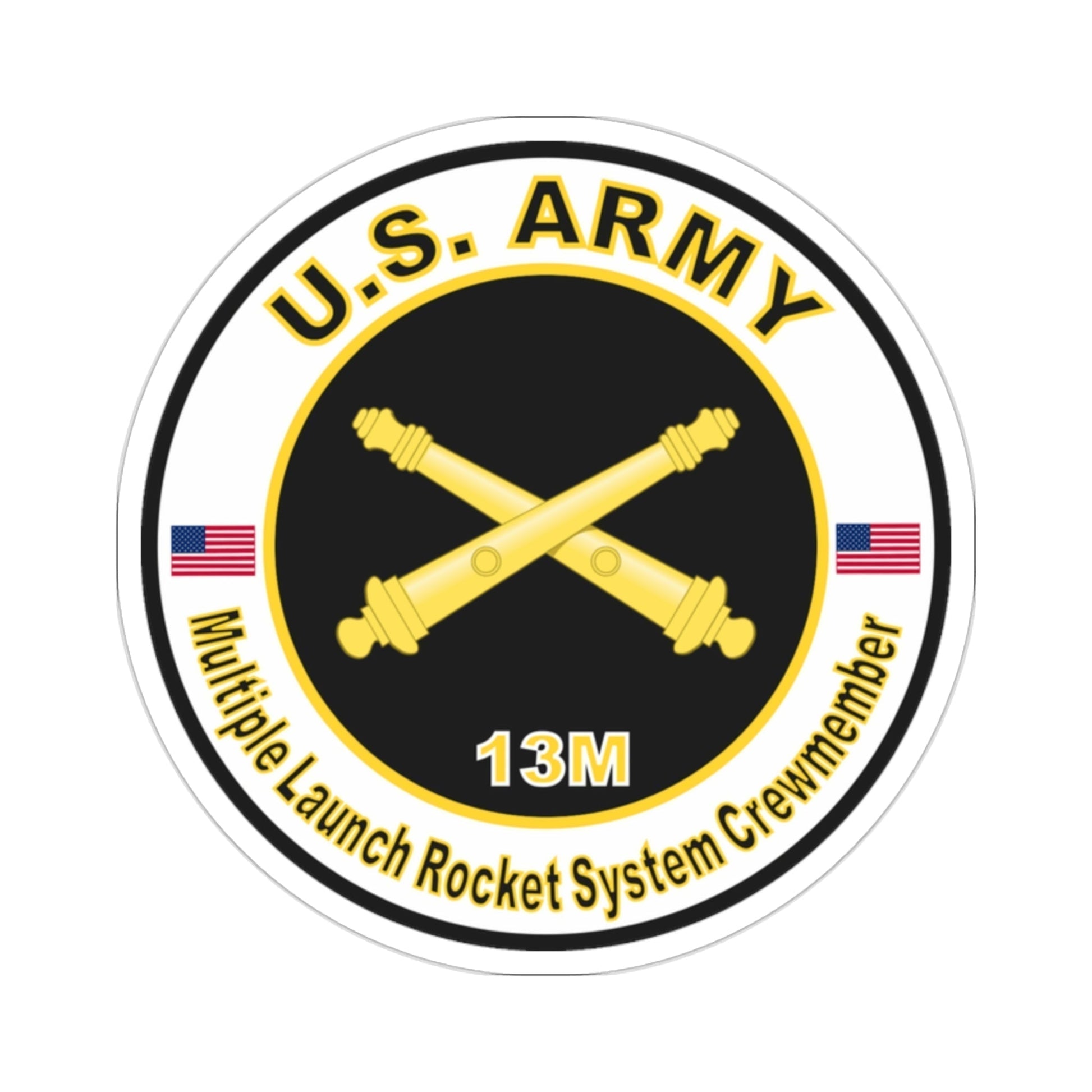 MOS 13M Multiple Launch Rocket System Crewmember (U.S. Army) STICKER Vinyl Die-Cut Decal-2 Inch-The Sticker Space