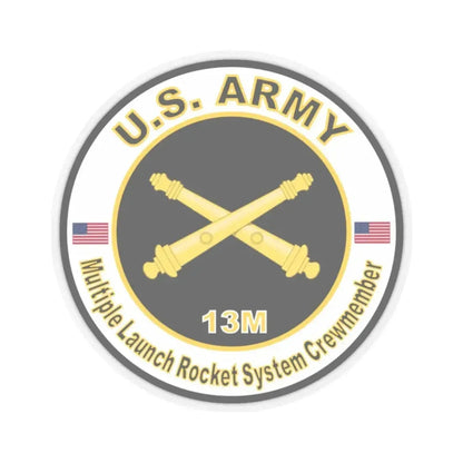 MOS 13M Multiple Launch Rocket System Crewmember (U.S. Army) STICKER Vinyl Kiss-Cut Decal 2 Inch Transparent - The Sticker Space
