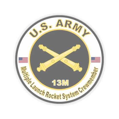 MOS 13M Multiple Launch Rocket System Crewmember (U.S. Army) STICKER Vinyl Kiss-Cut Decal 4 Inch Transparent - The Sticker Space
