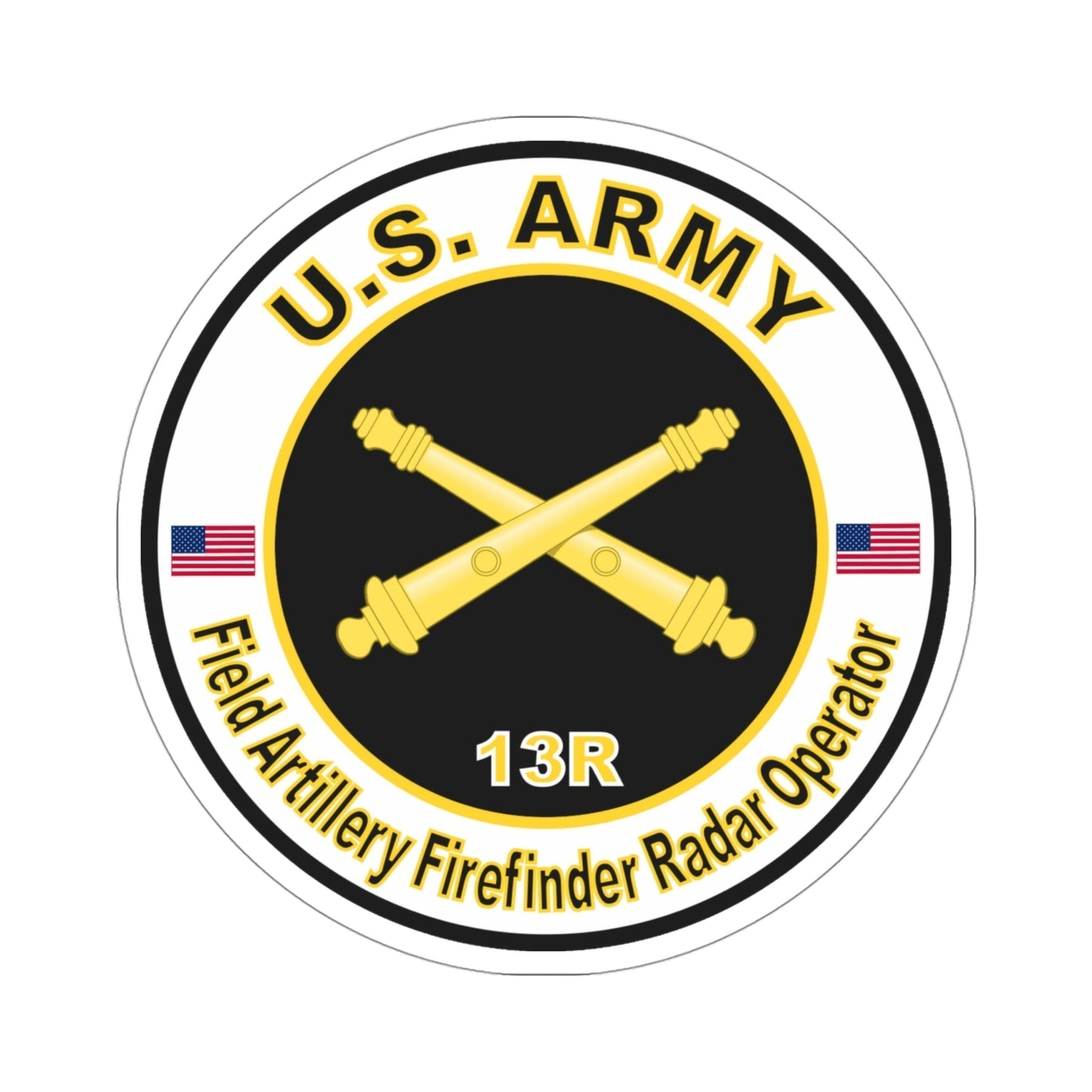 MOS 13R Field Artillery Firefinder Radar Operator (U.S. Army) STICKER Vinyl Die-Cut Decal-4 Inch-The Sticker Space