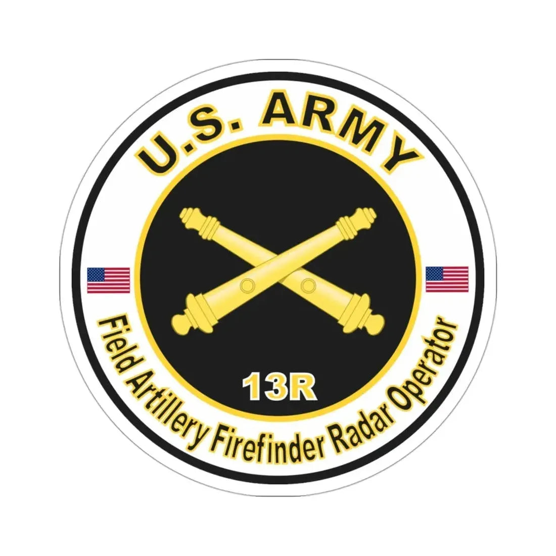 MOS 13R Field Artillery Firefinder Radar Operator (U.S. Army) STICKER Vinyl Die-Cut Decal 3 Inch - The Sticker Space