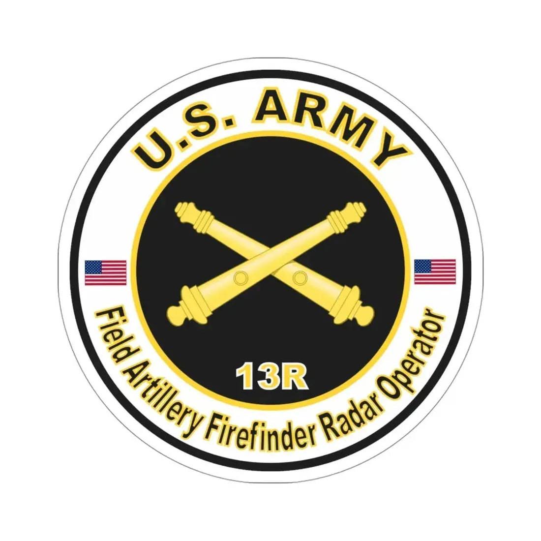 MOS 13R Field Artillery Firefinder Radar Operator (U.S. Army) STICKER Vinyl Die-Cut Decal 4 Inch - The Sticker Space