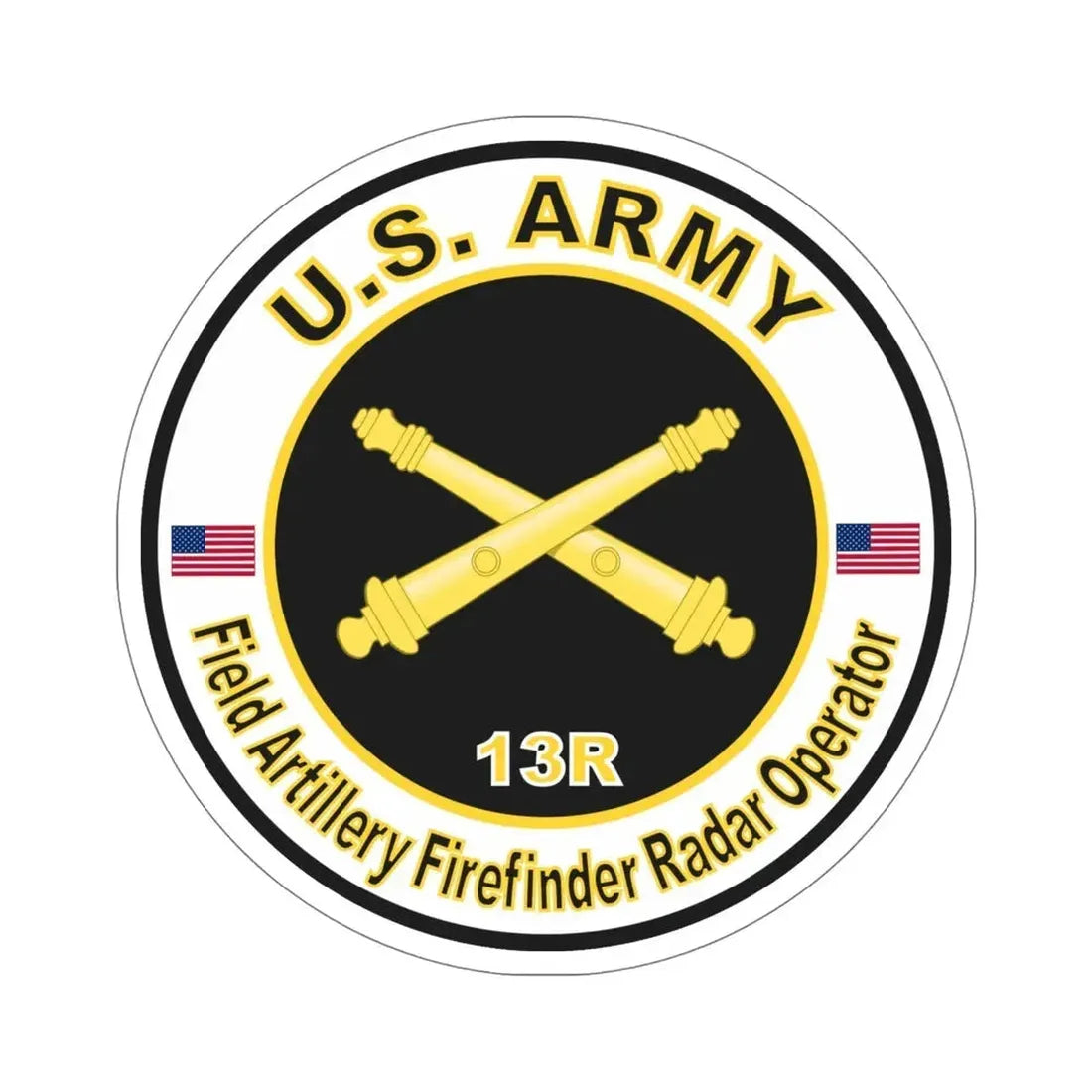 MOS 13R Field Artillery Firefinder Radar Operator (U.S. Army) STICKER Vinyl Die-Cut Decal 6 Inch - The Sticker Space