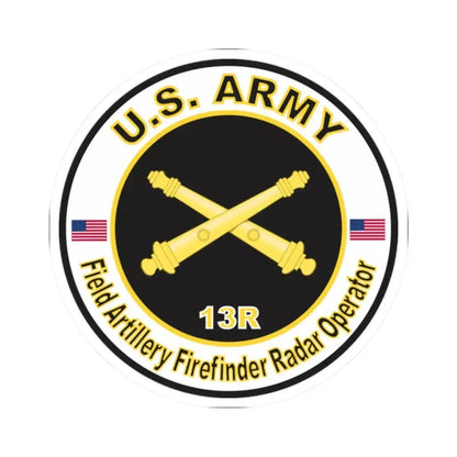 MOS 13R Field Artillery Firefinder Radar Operator (U.S. Army) STICKER Vinyl Kiss-Cut Decal 2 Inch White - The Sticker Space