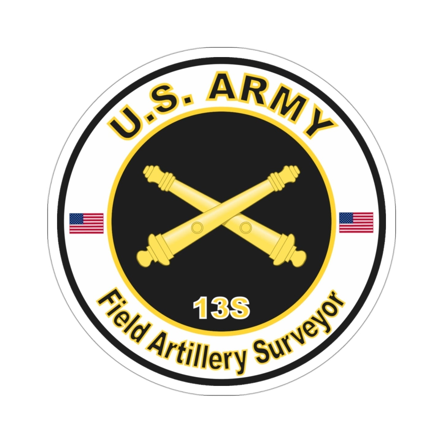 MOS 13S Field Artillery Surveyor (U.S. Army) STICKER Vinyl Die-Cut Decal-3 Inch-The Sticker Space