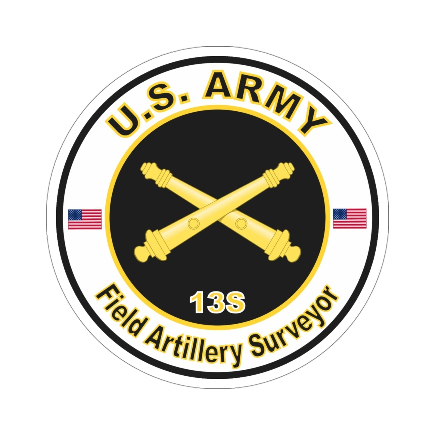 MOS 13S Field Artillery Surveyor (U.S. Army) STICKER Vinyl Die-Cut Decal-4 Inch-The Sticker Space