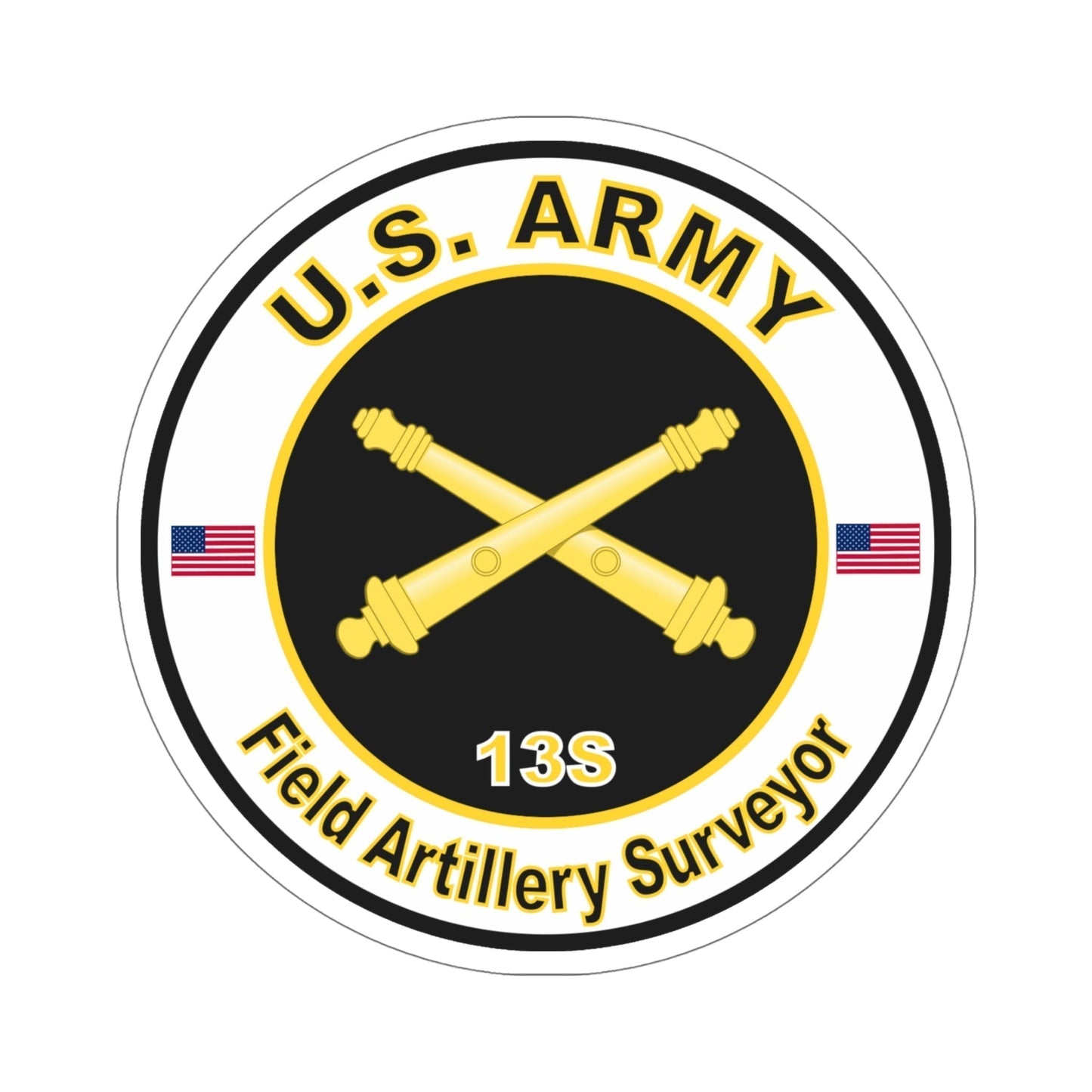 MOS 13S Field Artillery Surveyor (U.S. Army) STICKER Vinyl Die-Cut Decal-6 Inch-The Sticker Space