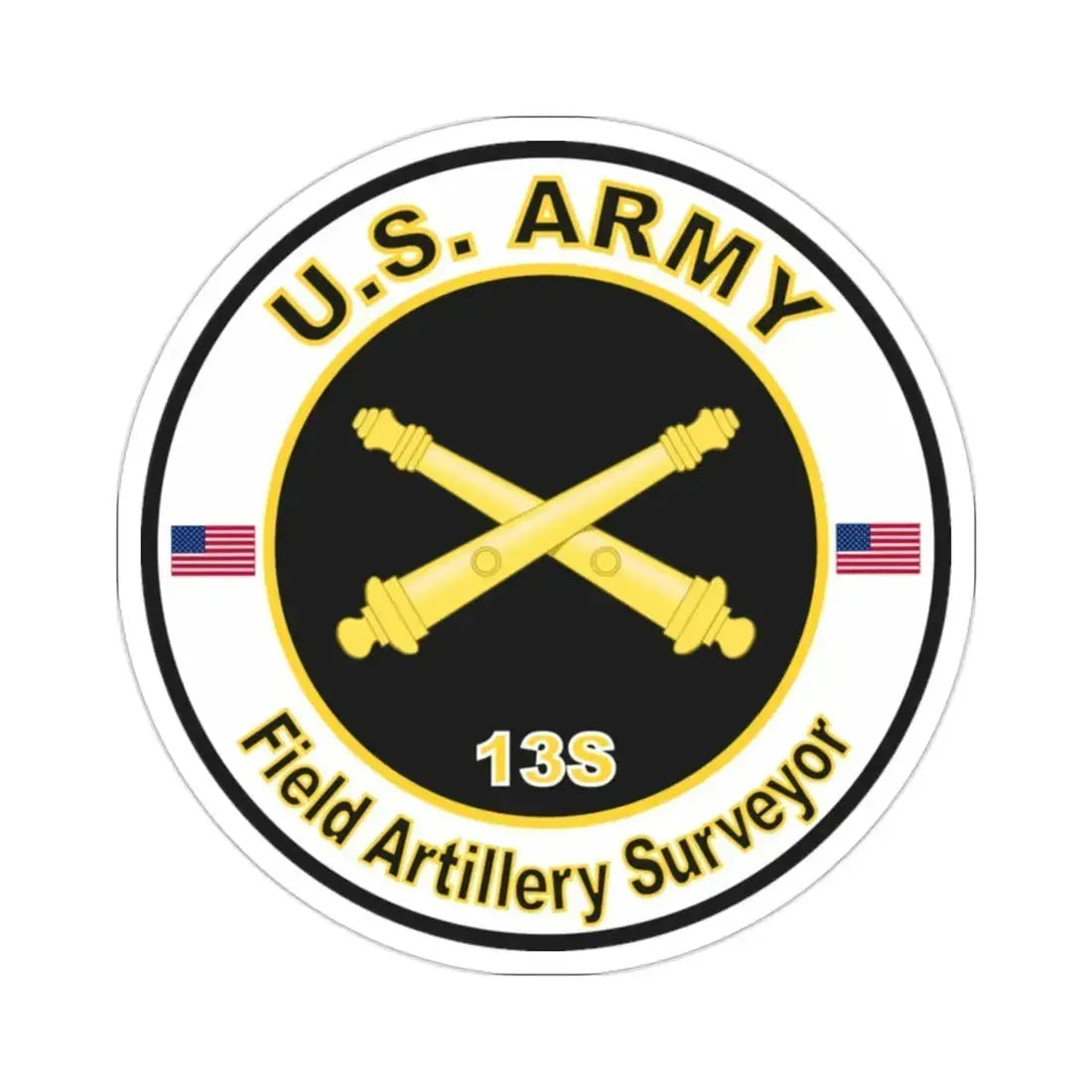 MOS 13S Field Artillery Surveyor (U.S. Army) STICKER Vinyl Die-Cut Decal 2 Inch - The Sticker Space