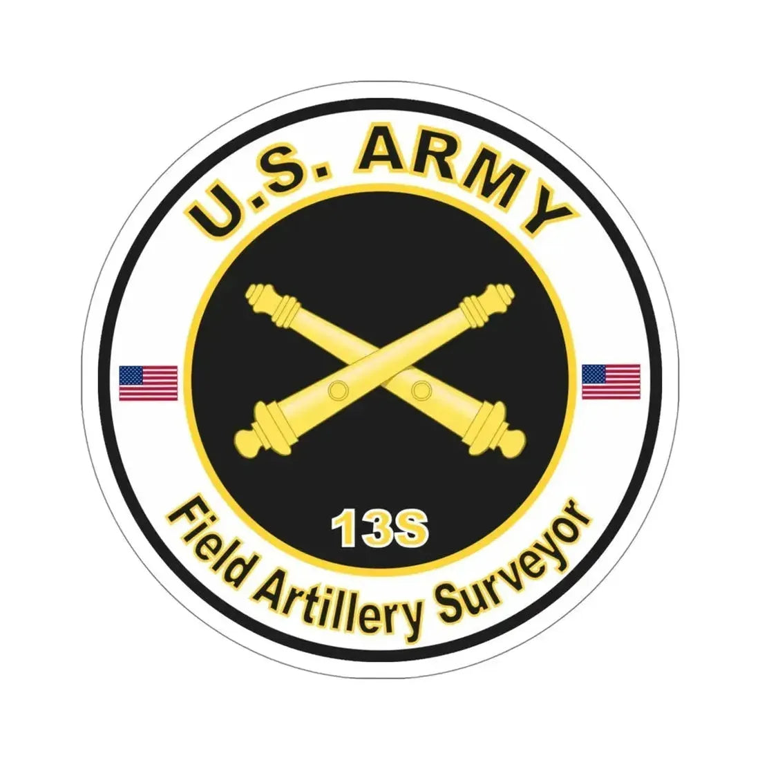 MOS 13S Field Artillery Surveyor (U.S. Army) STICKER Vinyl Die-Cut Decal 5 Inch - The Sticker Space