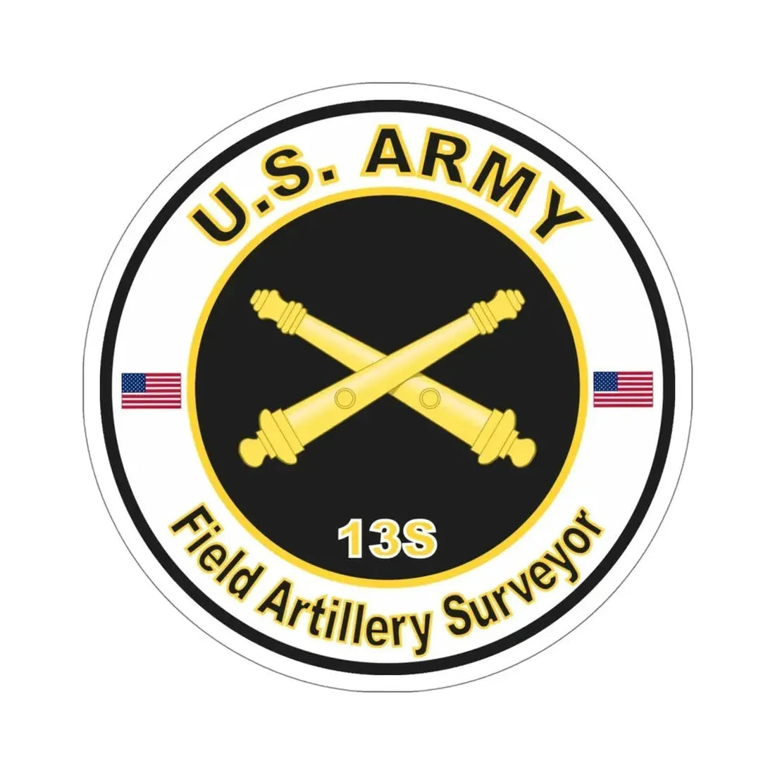 MOS 13S Field Artillery Surveyor (U.S. Army) STICKER Vinyl Die-Cut Decal 5 Inch - The Sticker Space