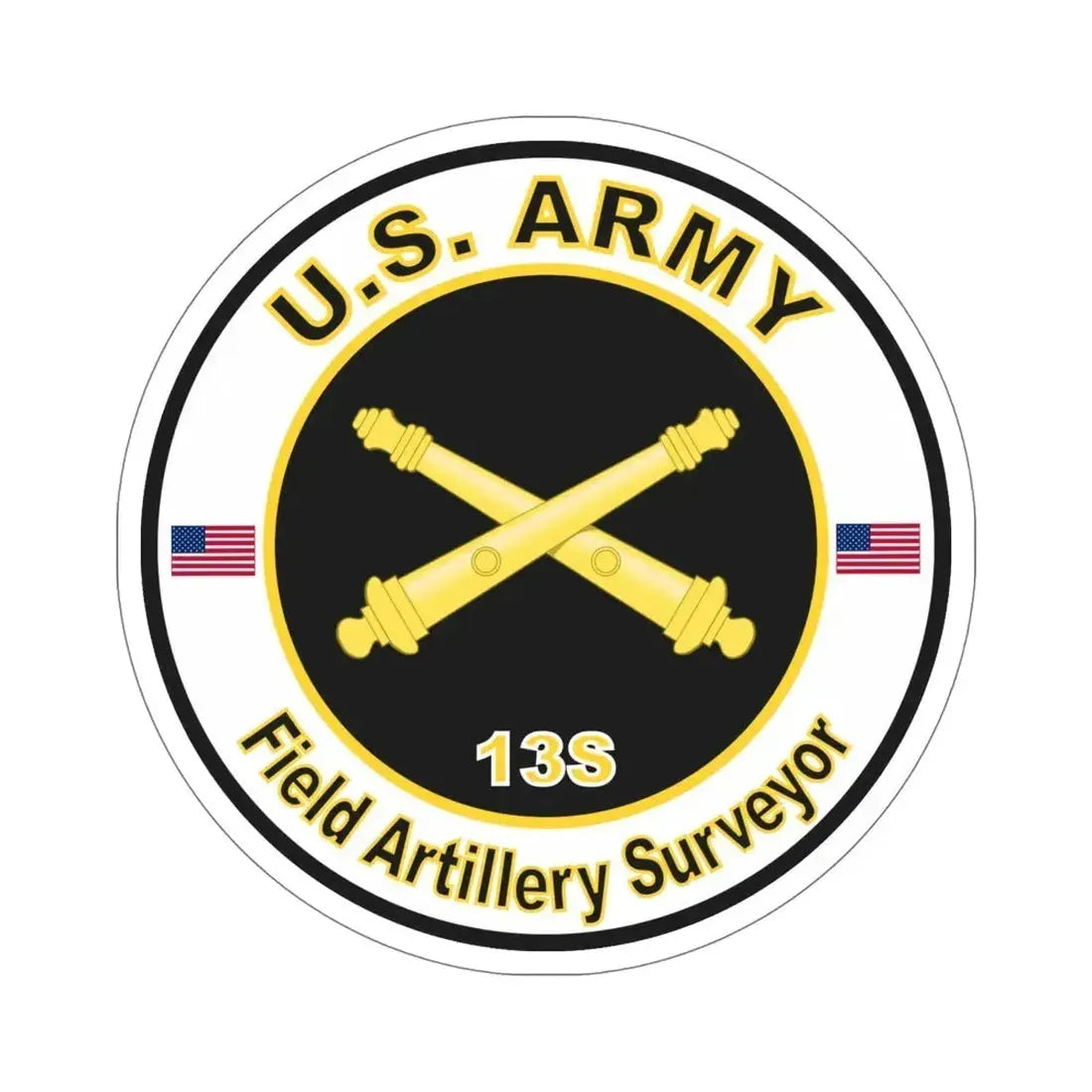 MOS 13S Field Artillery Surveyor (U.S. Army) STICKER Vinyl Die-Cut Decal 6 Inch - The Sticker Space