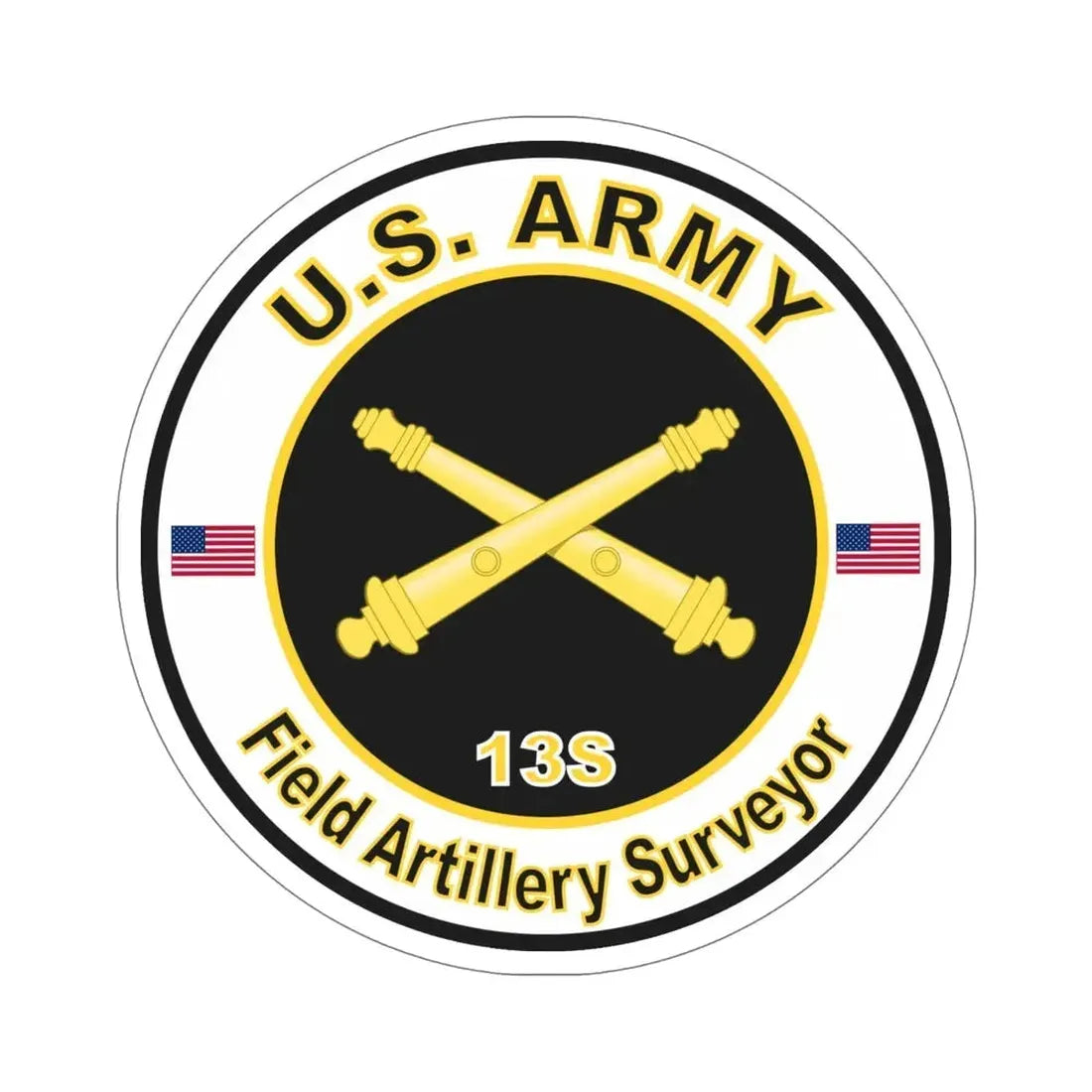 MOS 13S Field Artillery Surveyor (U.S. Army) STICKER Vinyl Die-Cut Decal 6 Inch - The Sticker Space
