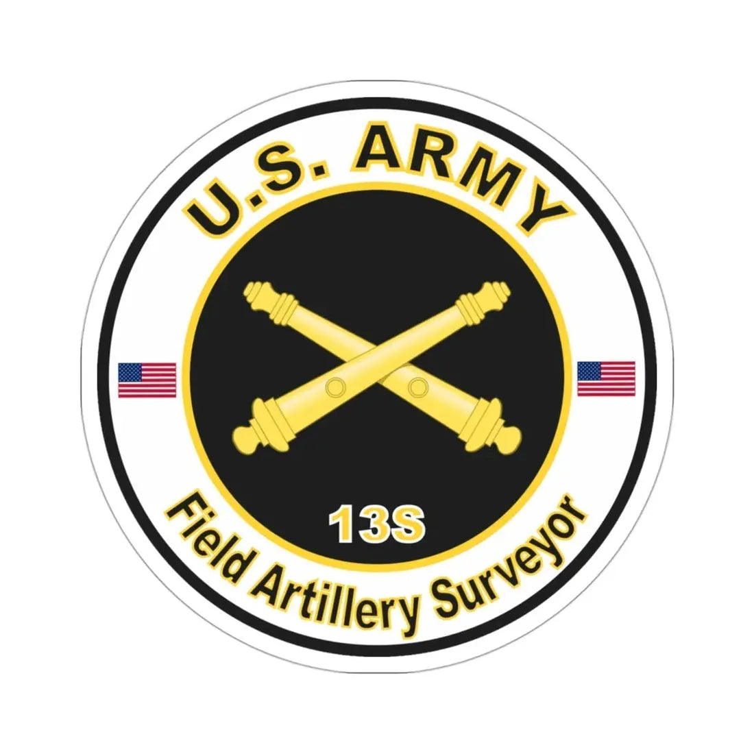 MOS 13S Field Artillery Surveyor (U.S. Army) STICKER Vinyl Die-Cut Decal - The Sticker Space