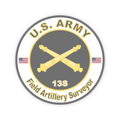 MOS 13S Field Artillery Surveyor (U.S. Army) STICKER Vinyl Kiss-Cut Decal 3 Inch Transparent - The Sticker Space