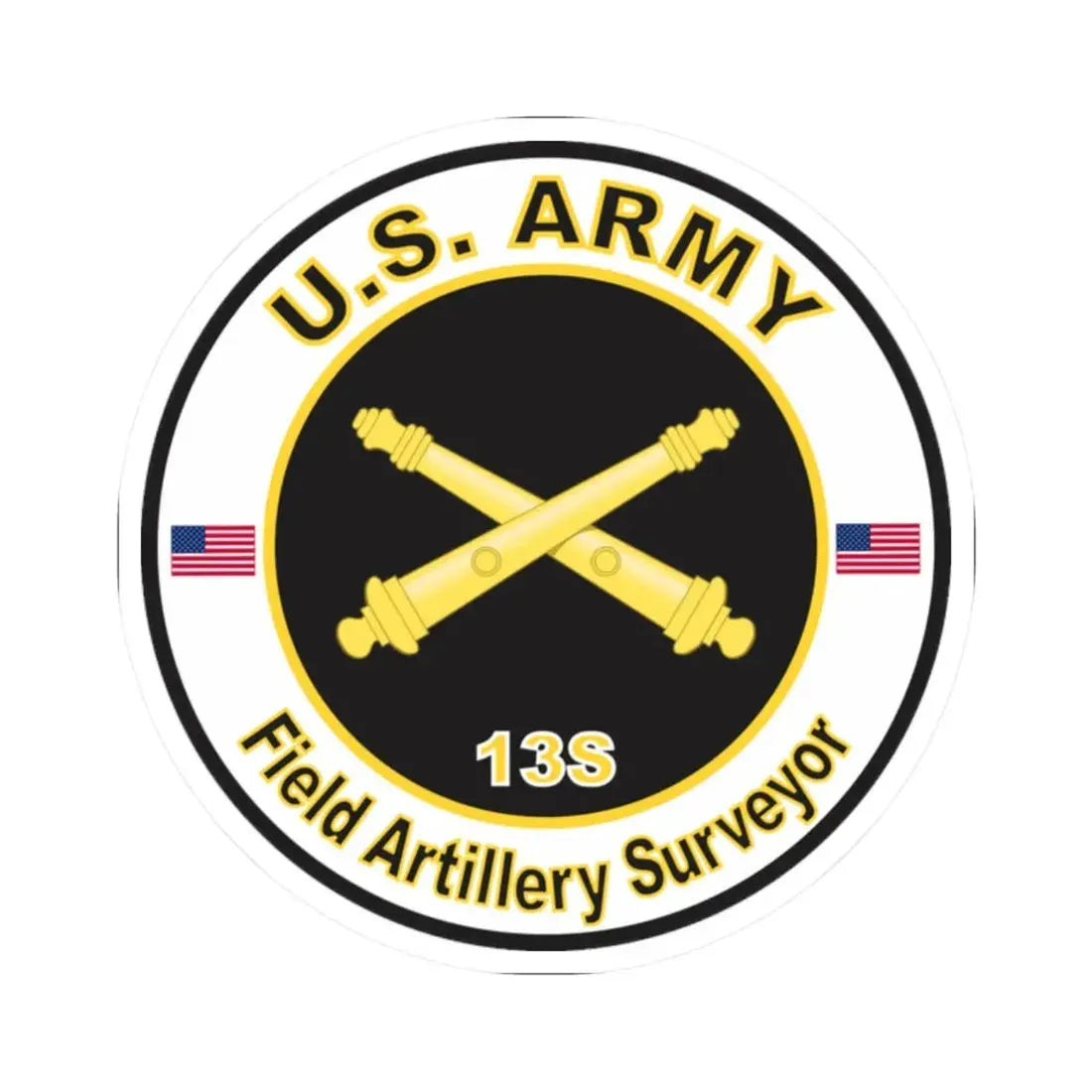 MOS 13S Field Artillery Surveyor (U.S. Army) STICKER Vinyl Kiss-Cut Decal - The Sticker Space