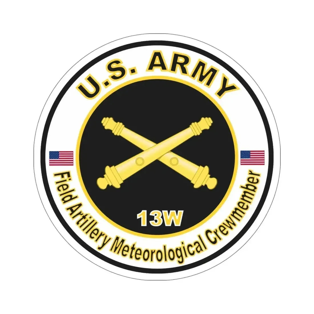 MOS 13W Field Meteorological Crewmember (U.S. Army) STICKER Vinyl Die-Cut Decal 6 Inch - The Sticker Space