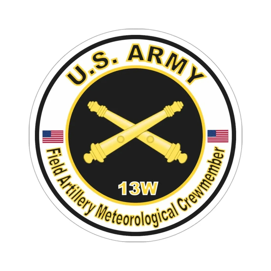 MOS 13W Field Meteorological Crewmember (U.S. Army) STICKER Vinyl Die-Cut Decal - The Sticker Space