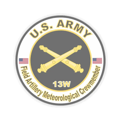 MOS 13W Field Meteorological Crewmember (U.S. Army) STICKER Vinyl Kiss-Cut Decal 2 Inch Transparent - The Sticker Space