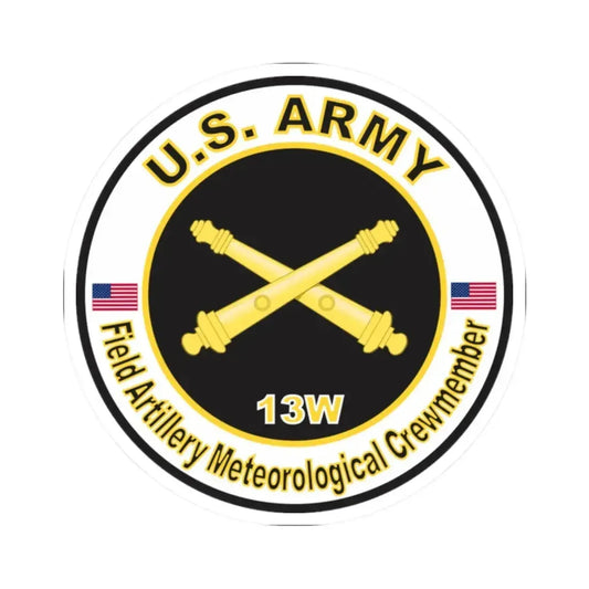 MOS 13W Field Meteorological Crewmember (U.S. Army) STICKER Vinyl Kiss-Cut Decal 2 Inch White - The Sticker Space