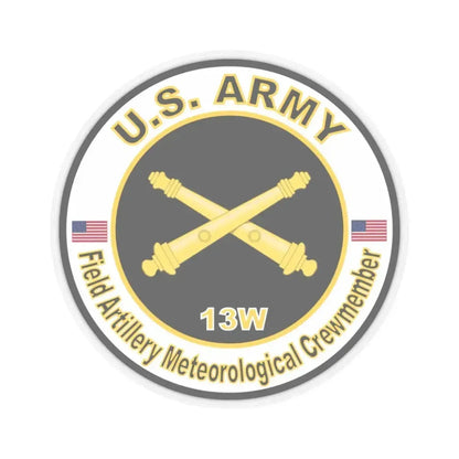 MOS 13W Field Meteorological Crewmember (U.S. Army) STICKER Vinyl Kiss-Cut Decal 3 Inch Transparent - The Sticker Space