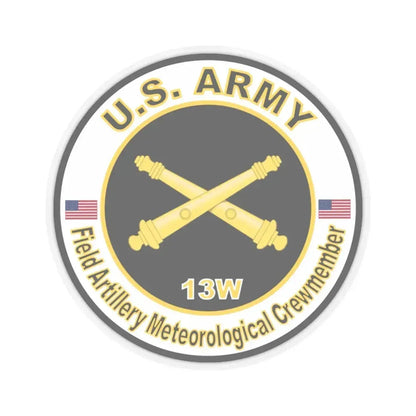 MOS 13W Field Meteorological Crewmember (U.S. Army) STICKER Vinyl Kiss-Cut Decal 4 Inch Transparent - The Sticker Space