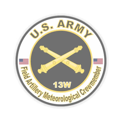 MOS 13W Field Meteorological Crewmember (U.S. Army) STICKER Vinyl Kiss-Cut Decal 6 Inch Transparent - The Sticker Space