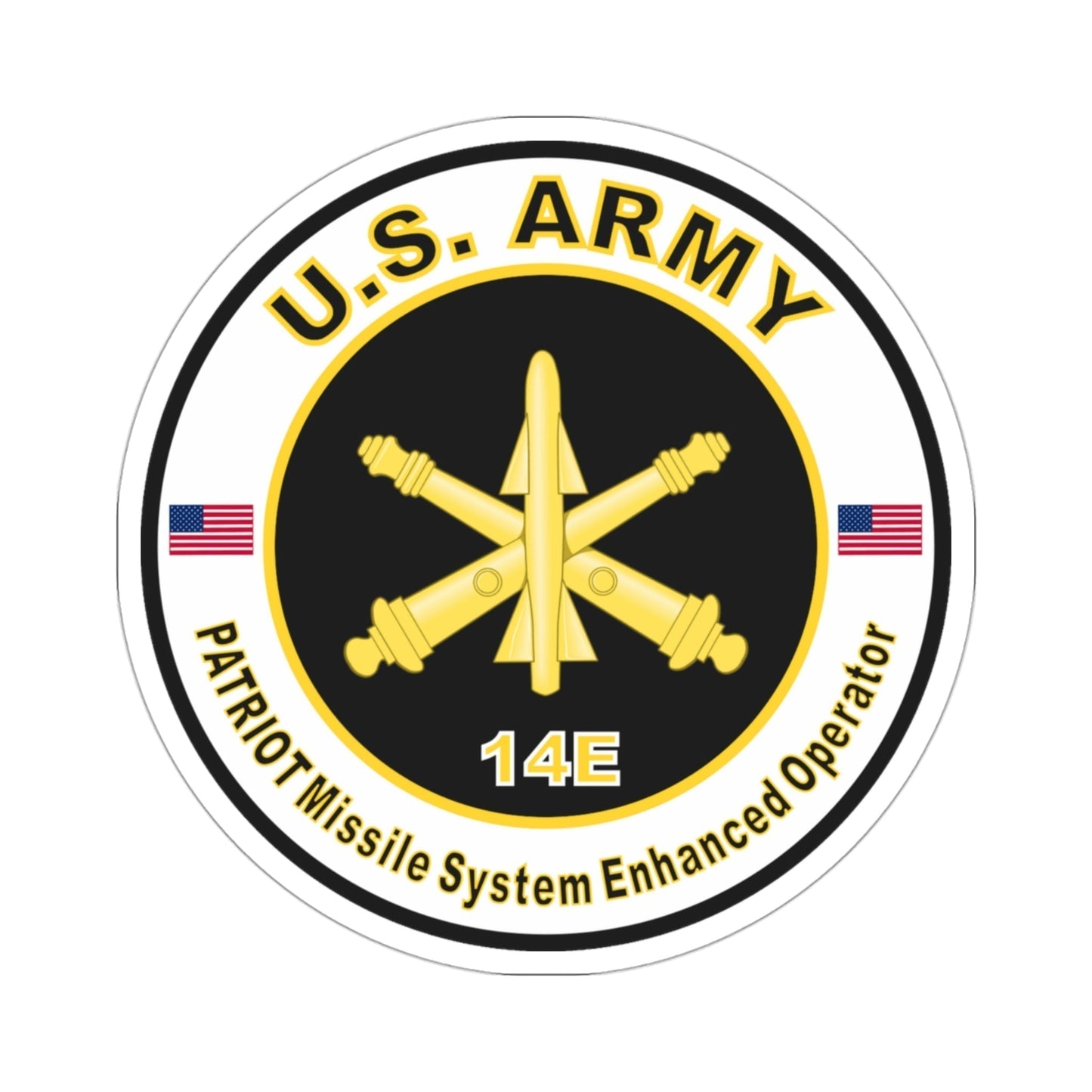 MOS 14E Patriot Missile System Enhanced Operator (U.S. Army) STICKER Vinyl Die-Cut Decal-3 Inch-The Sticker Space