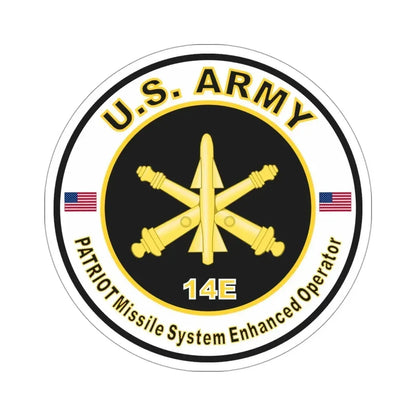 MOS 14E Patriot Missile System Enhanced Operator (U.S. Army) STICKER Vinyl Die-Cut Decal 4 Inch - The Sticker Space