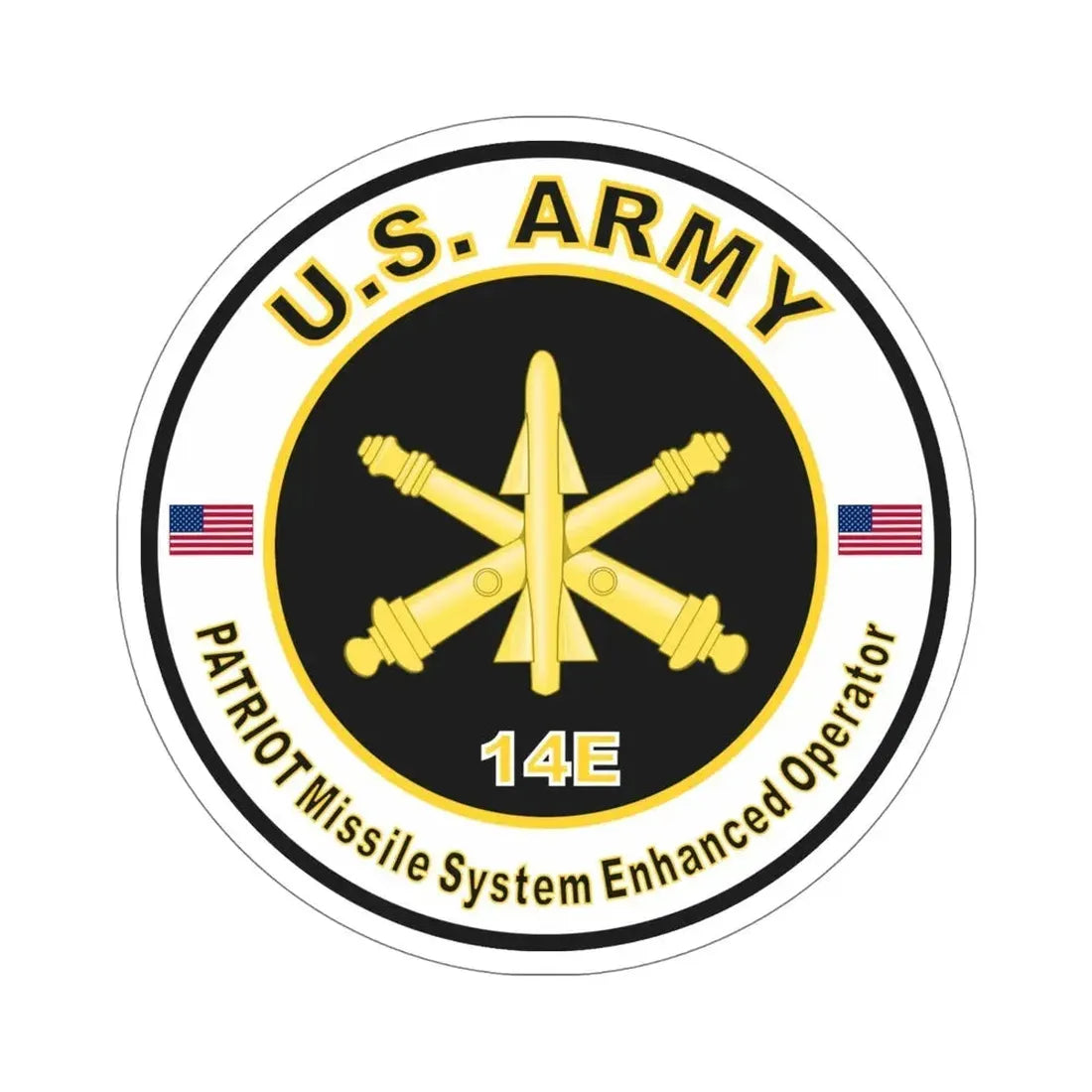 MOS 14E Patriot Missile System Enhanced Operator (U.S. Army) STICKER Vinyl Die-Cut Decal 6 Inch - The Sticker Space