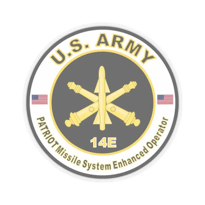MOS 14E Patriot Missile System Enhanced Operator (U.S. Army) STICKER Vinyl Kiss-Cut Decal 2 Inch Transparent - The Sticker Space