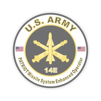 MOS 14E Patriot Missile System Enhanced Operator (U.S. Army) STICKER Vinyl Kiss-Cut Decal 3 Inch Transparent - The Sticker Space