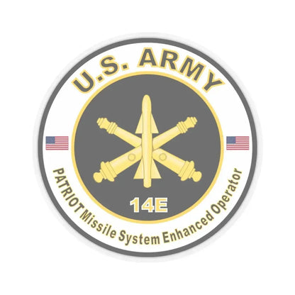 MOS 14E Patriot Missile System Enhanced Operator (U.S. Army) STICKER Vinyl Kiss-Cut Decal 6 Inch Transparent - The Sticker Space